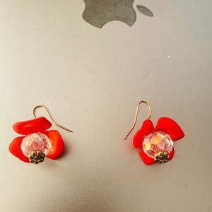 Fashion Earrings Red Flower